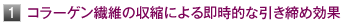 1  コラーゲン繊維の収縮による即時的な引き締め効果と輪郭改善（小顔）効果