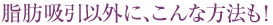 脂肪吸引以外に、こんな方法も!
