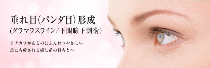 垂れ目（パンダ目）形成 目ヂカラがあるのにふんわりやさしい　誰にも愛される癒し系の目もとへ