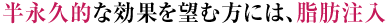 半永久的な効果を望む方には、脂肪注入