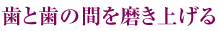 歯と歯の間を磨き上げる