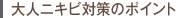 大人ニキビ対策のポイント