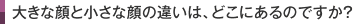 大きな顔と小さな顔の違いは、どこにあるのですか？