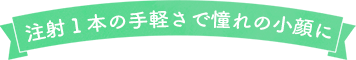注射１本の手軽さで憧れの小顔に