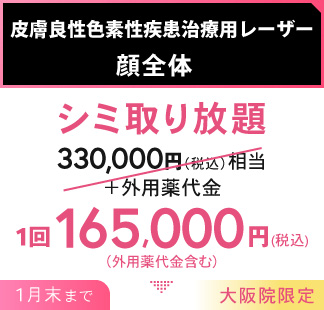 皮膚良性色素性疾患治療用レーザー全体/1回165,000円（税込）（外用薬代金含む）