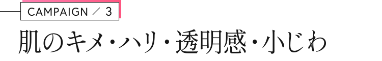 CAMPAIGN3/肌のキメ・ハリ・透明感・小じわ