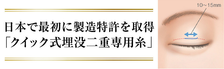 日本で最初に製造特許を取得「クイック式埋没二重専用糸」