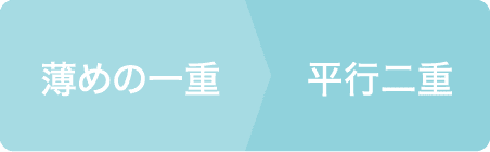 薄めの一重　平行二重