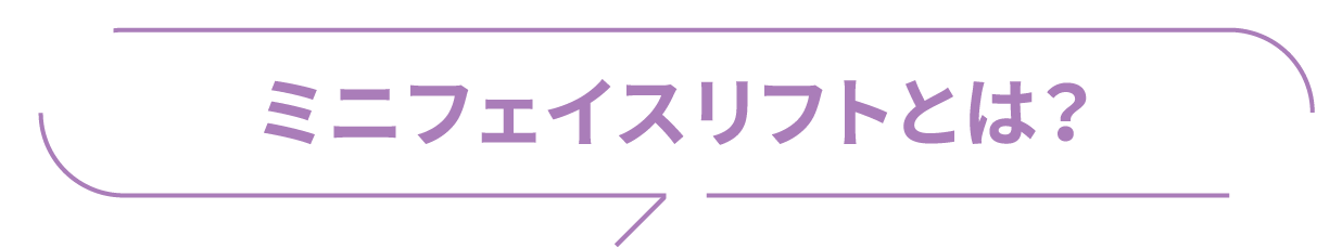 ミニフェイスリフトとは？