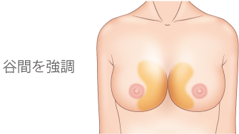 谷間を強調!