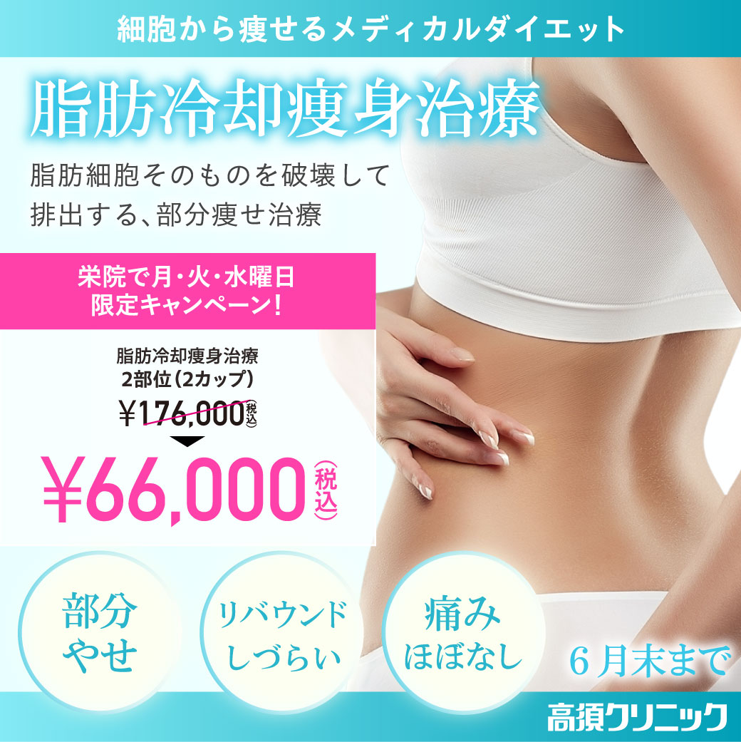 脂肪冷却痩身治療 ディファイン キャンペーン/栄院 月・火・水曜日限定/6月末まで