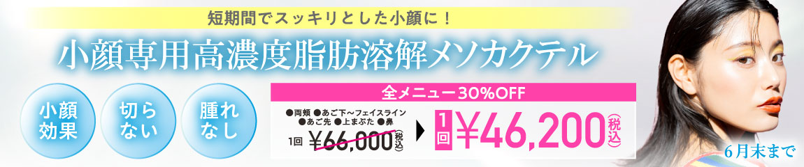 小顔専用高濃度脂肪溶解メソカクテル キャンペーン